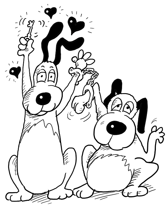 Przyjaciele na czterech łapach - Kolorowanka do Druku dla Dzieci kolorowanka do druku